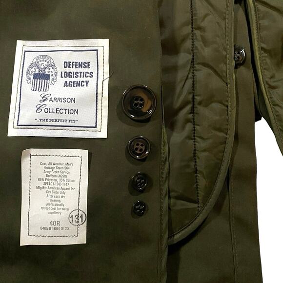 Garrison Collection Heritage Green All Weather Trench Coat NWT - 40R - Picture 4 of 5